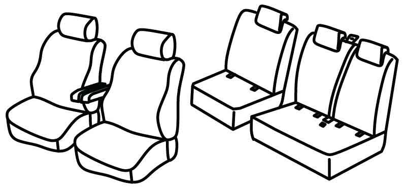 Set coprisedili Superior - Grigio/Nero - compatibile per Citroen Jumpy (04/16>) - Peugeot Traveller (06/16>) - Toyota Proace Verso (05/16>)