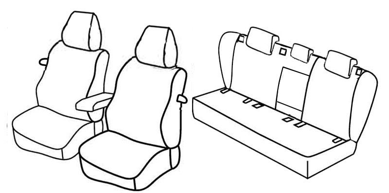 Set coprisedili Superior - Nero/Blu - compatibile per Volkswagen Golf V 3p (11/03>10/08) Trendline