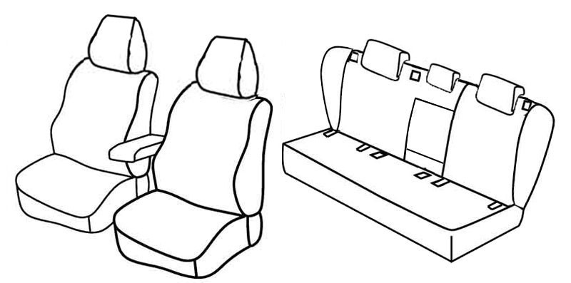 Set coprisedili Superior - Grigio/Nero - compatibile per Volkswagen Golf V 5p (11/03>10/08) Trendline