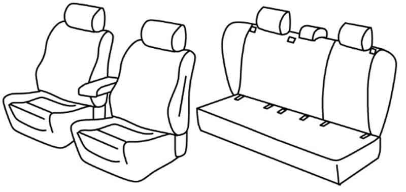 Set coprisedili Superior - Nero/Blu - compatibile per Volkswagen Golf V 5p (11/03>10/08) Sportline
