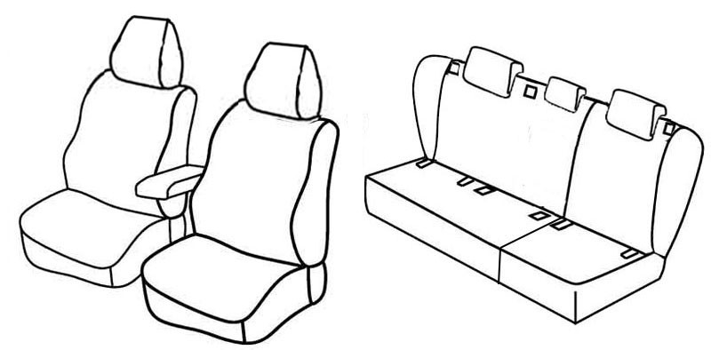 Set coprisedili Superior - Nero/Rosso - compatibile per Volkswagen Golf V Variant (05/07>09/09)