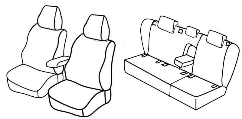 Set coprisedili Superior - Beige - compatibile per Volkswagen Golf V Variant (05/07>09/09)