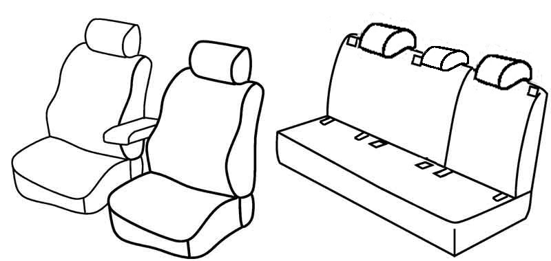 Set coprisedili Superior - Grigio/Nero - compatibile per Volkswagen Golf VI 5p (11/08>10/12) Trendline