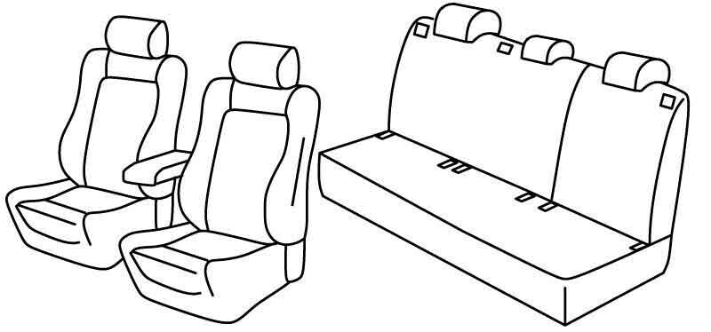Set coprisedili Superior - Grigio/Nero - compatibile per Volkswagen Golf VI 5p (11/08>10/12) Highline