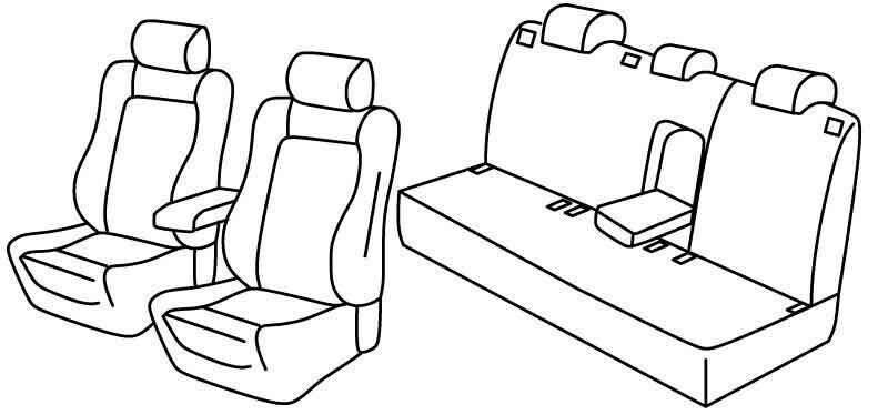 Set coprisedili Superior - Nero/Rosso - compatibile per Volkswagen Golf VI 5p (11/08>10/12) Highline