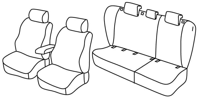 Set coprisedili Superior - Nero/Blu - compatibile per Volkswagen Golf VI Variant (10/09>09/13)