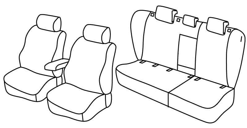 Set coprisedili Superior - Grigio/Nero - compatibile per Volkswagen Golf VI Variant (10/09>09/13)