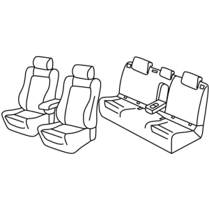 Set coprisedili Superior - Nero/Rosso - compatibile per Volkswagen Golf VII 5p (11/12>12/19) Highline, R line