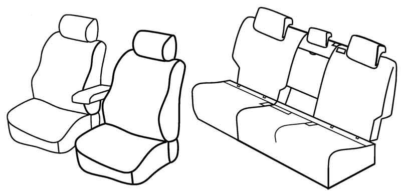 Set coprisedili Superior - Grigio/Nero - compatibile per Volkswagen Golf VII Sportsvan (05/14>08/18) Comfortline, Highline