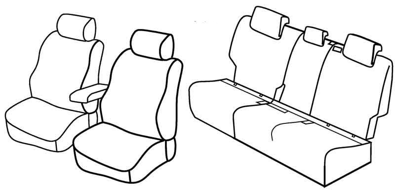 Set coprisedili Superior - Nero/Blu - compatibile per Volkswagen Golf VII Sportsvan (05/14>08/18) Trendline