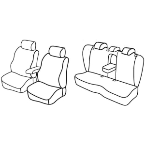 Set coprisedili Superior - Nero/Blu - compatibile per Volkswagen Passat 4p (03/05>12/10) Comfortline