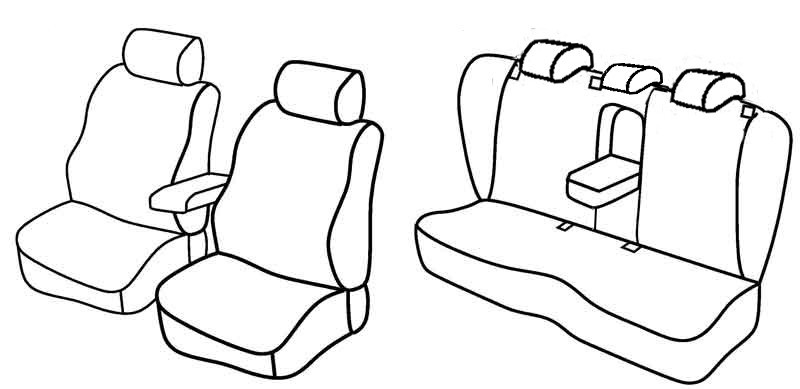 Set coprisedili Superior - Grigio/Nero - compatibile per Volkswagen Passat 4p (03/05>12/10) Comfortline