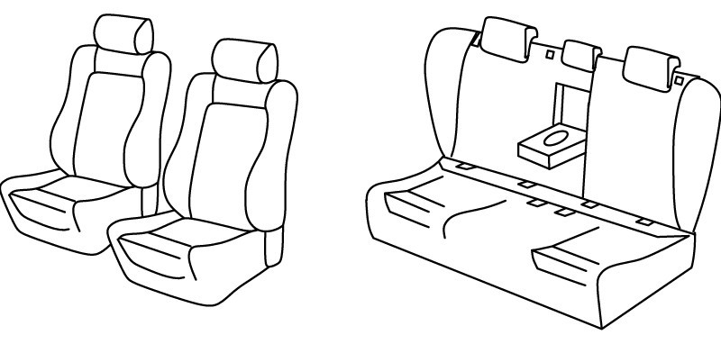 Set coprisedili Superior - Nero/Rosso - compatibile per Volkswagen Passat 4p (12/14>10/20) Comfortline