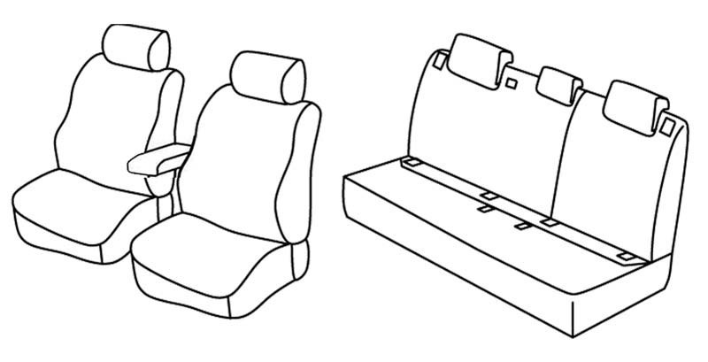 Set coprisedili Superior - Nero/Rosso - compatibile per Volkswagen Passat 4p (12/14>10/20) Trendline