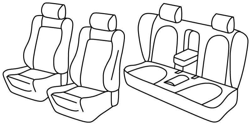 Set coprisedili Superior - Nero/Rosso - compatibile per Volkswagen Passat cc (06/08>02/12)