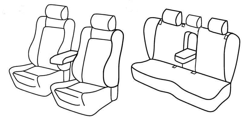 Set coprisedili Superior - Nero/Blu - compatibile per Skoda Kamiq (12/19>) - Volkswagen Passat cc (03/12>11/15)