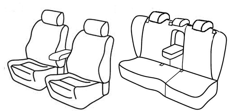 Set coprisedili Superior - Grigio/Nero - compatibile per Volkswagen Passat Variant (09/05>12/10) Sportline