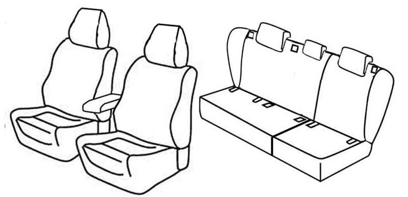 Set coprisedili Superior - Grigio/Nero - compatibile per Volkswagen Golf V Variant (05/07>09/09)