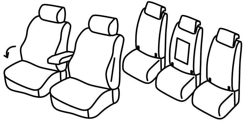 Set coprisedili Superior - Beige - compatibile per Volkswagen Touran (09/15>) Comfortline