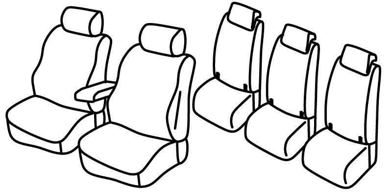 Set coprisedili Superior - Nero/Blu - compatibile per Volkswagen Touran (09/15>) Trendline