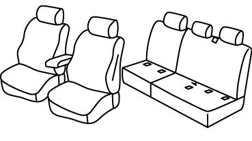 Set coprisedili Superior - Grigio/Nero - compatibile per Volkswagen Caddy Life (09/15>12/20)