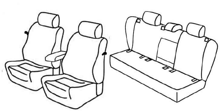 Set coprisedili Superior - Nero/Blu - compatibile per Volkswagen Golf V 3p (11/03>10/08) Sportline