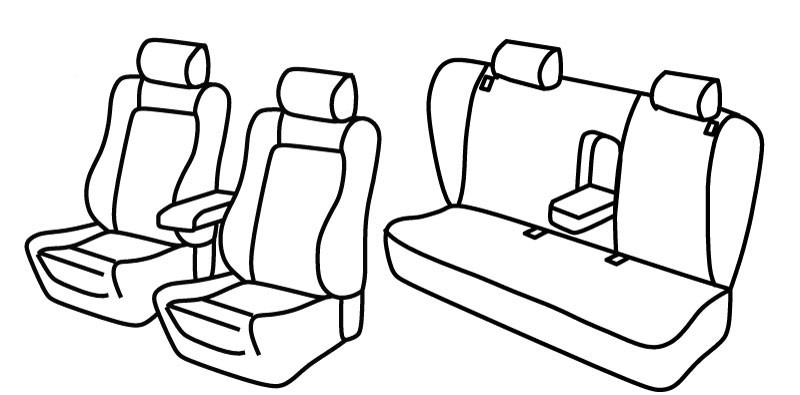Set coprisedili Superior - Nero/Blu - compatibile per Volkswagen Passat 4p (10/96>02/05) Dal 2001