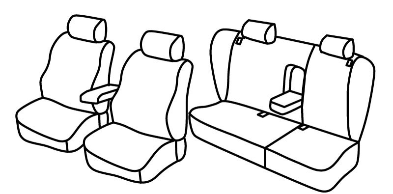 Set coprisedili Superior - Grigio/Nero - compatibile per Volkswagen Passat Variant (03/97>08/05) Dal 2001