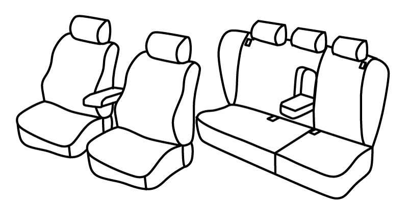Set coprisedili Superior - Grigio/Nero - compatibile per Volkswagen Passat Variant (03/97>08/05) Dal 2001