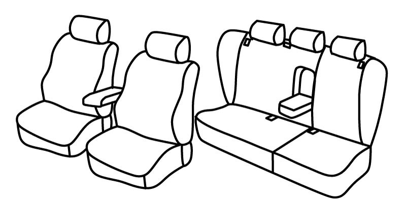 Set coprisedili Superior - Beige - compatibile per Volkswagen Passat Variant (03/97>08/05) Dal 2001