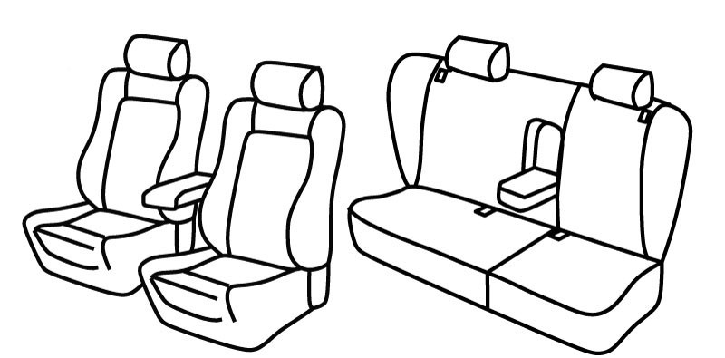 Set coprisedili Superior - Nero/Rosso - compatibile per Volkswagen Passat Variant (03/97>08/05) Dal 2001