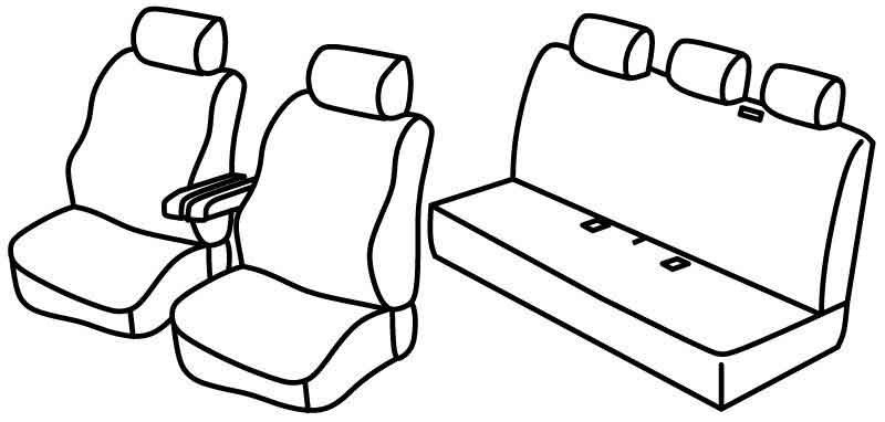 Set coprisedili Superior - Beige - compatibile per Volkswagen Multivan T5 (04/03>03/15) - Volkswagen Transporter T5 (04/03>03/15) - Volkswagen Transporter T6 (04/15>12/19) - Volkswagen Transporter T6.1 (01/20>)