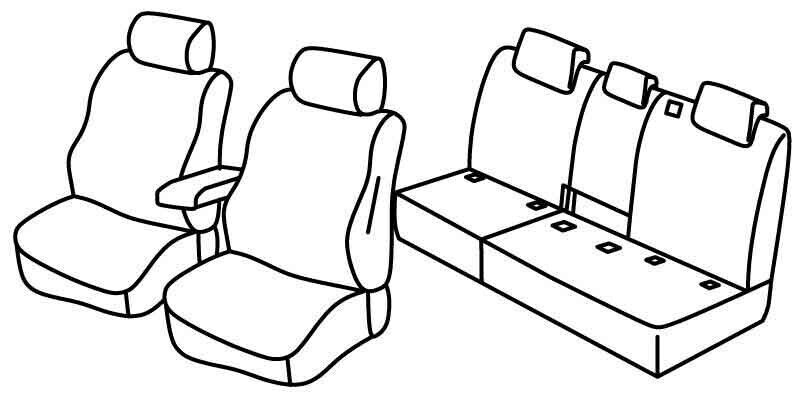 Set coprisedili Superior - Nero/Blu - compatibile per Volkswagen Tiguan (05/16>11/23) Style