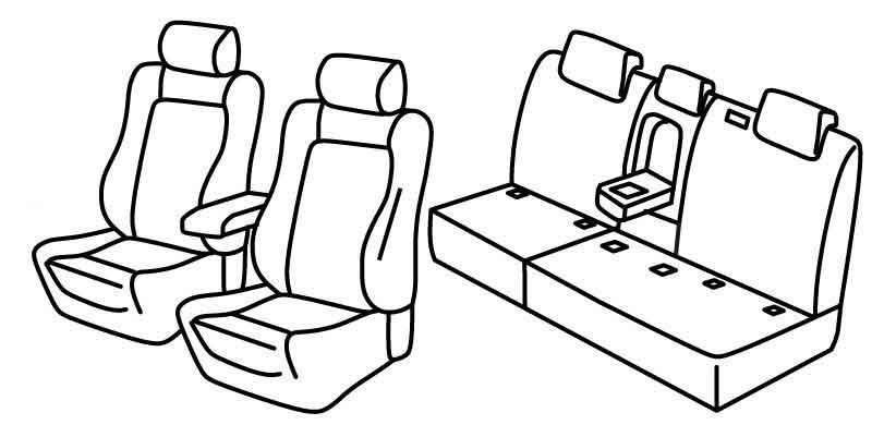Set coprisedili Superior - Nero/Blu - compatibile per Volkswagen Tiguan (05/16>11/23) Highline