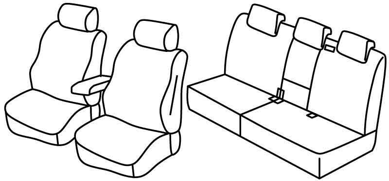 Set coprisedili Superior - Grigio/Nero - compatibile per Volkswagen Tiguan (09/11>04/16) Trendline