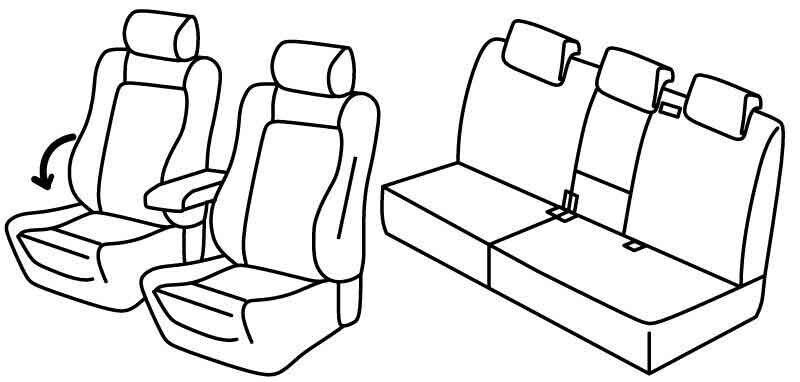 Set coprisedili Superior - Nocciola - compatibile per Volkswagen Tiguan (09/11>04/16) Sportline