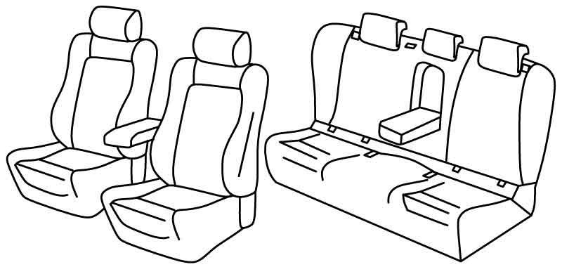 Set coprisedili Superior - Nocciola - compatibile per Volkswagen Passat 4p (12/14>10/20) Highline, Comfortline