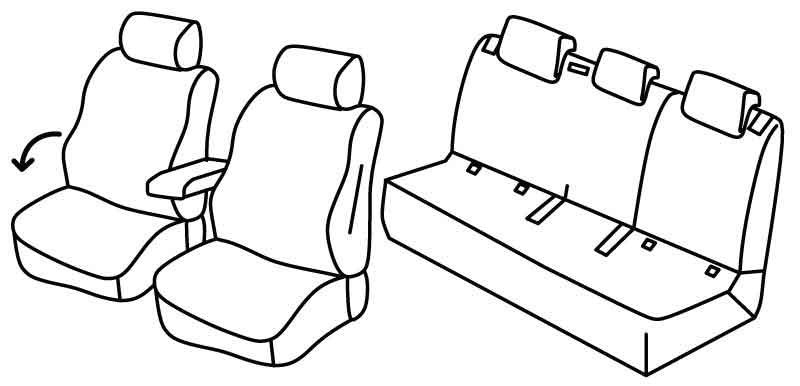 Set coprisedili Superior - Beige - compatibile per Volkswagen T-Cross (04/19>) R-Line, Style