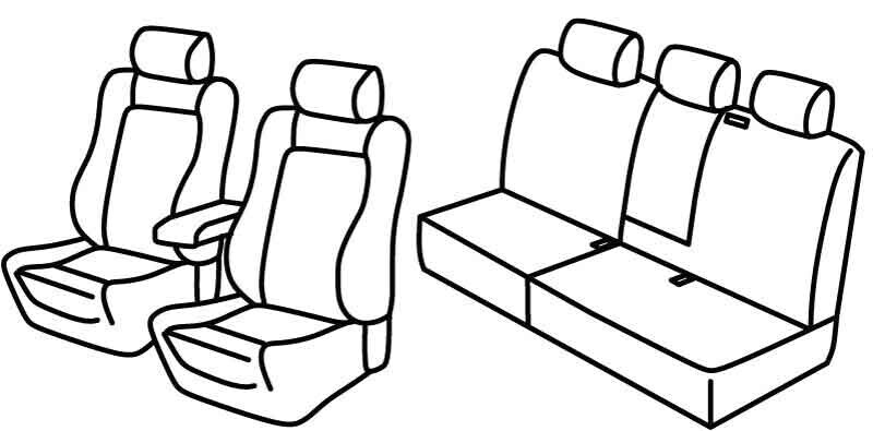 Set coprisedili Superior - Nero/Blu - compatibile per Volkswagen Golf Plus (05/05>07/14)