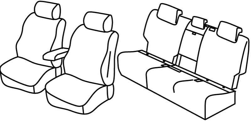 Set coprisedili Superior - Beige - compatibile per Volkswagen Golf VII Sportsvan (05/14>08/18) Trendline, Comfortline