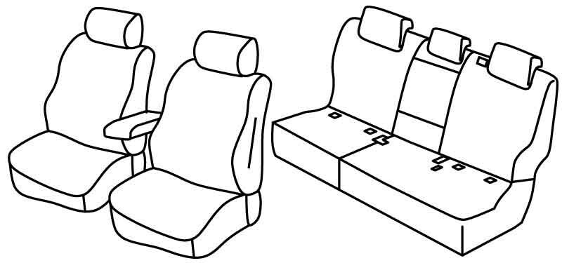 Set coprisedili Superior - Nero/Rosso - compatibile per Volkswagen Touareg (07/18>08/23)
