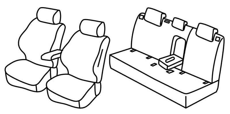 Set coprisedili Superior - Grigio/Nero - compatibile per Volkswagen Golf VIII 5p (01/20>) Style