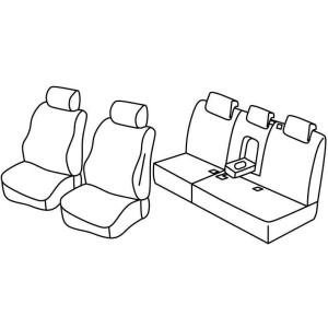 Set coprisedili Superior - Grigio/Nero - compatibile per Volkswagen Touareg (05/10>06/18)