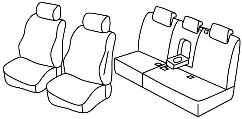 Set coprisedili Superior - Beige - compatibile per Volkswagen Touareg (05/10>06/18)
