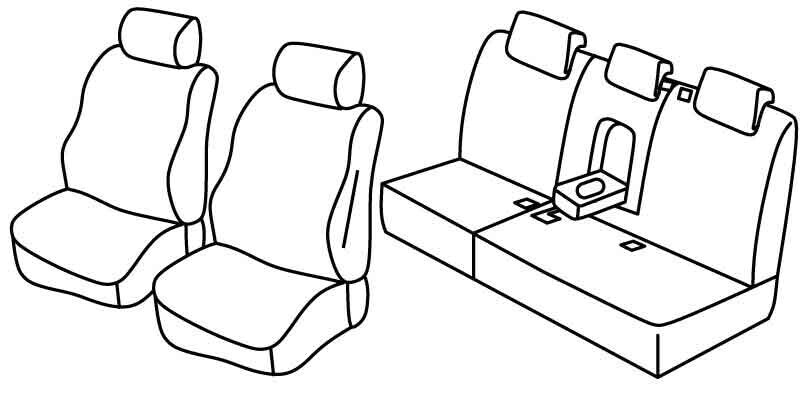 Set coprisedili Superior - Nero/Blu - compatibile per Volkswagen Touareg (05/10>06/18)