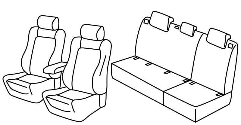 Set coprisedili Superior - Beige - compatibile per Volkswagen Golf VI Variant (10/09>09/13)