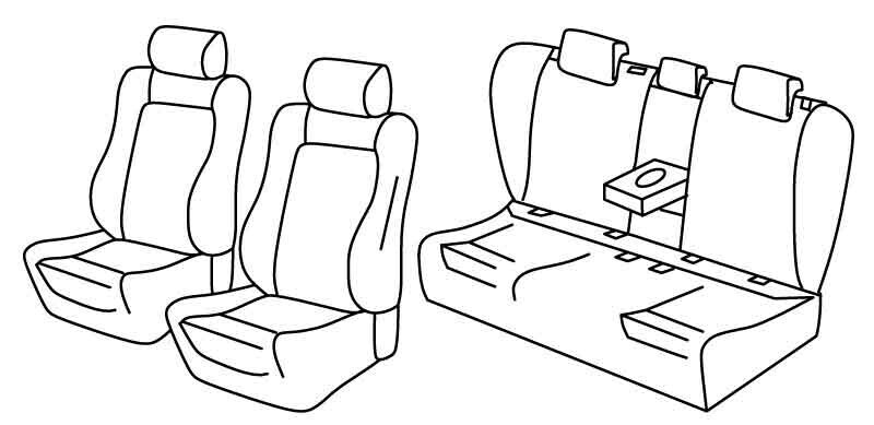 Set coprisedili Superior - Nero/Rosso - compatibile per Volkswagen Passat 4p (12/14>10/20) Comfortline, Highline