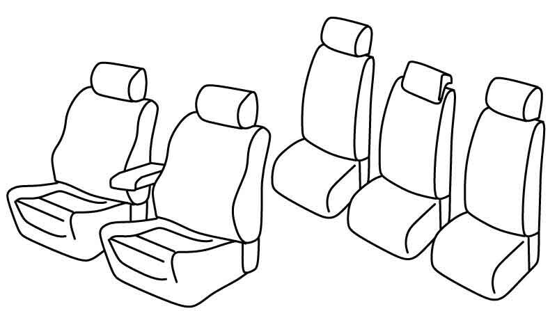 Set coprisedili Superior - Nero/Blu - compatibile per Volkswagen Touran (05/03>07/10) Highline