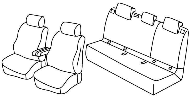 Set coprisedili Superior - Nero/Rosso - compatibile per Volkswagen ID.3 (08/20>)
