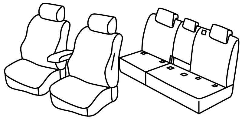 Set coprisedili Superior - Beige - compatibile per Volkswagen Tiguan (05/16>11/23) Trendline, Comfortline